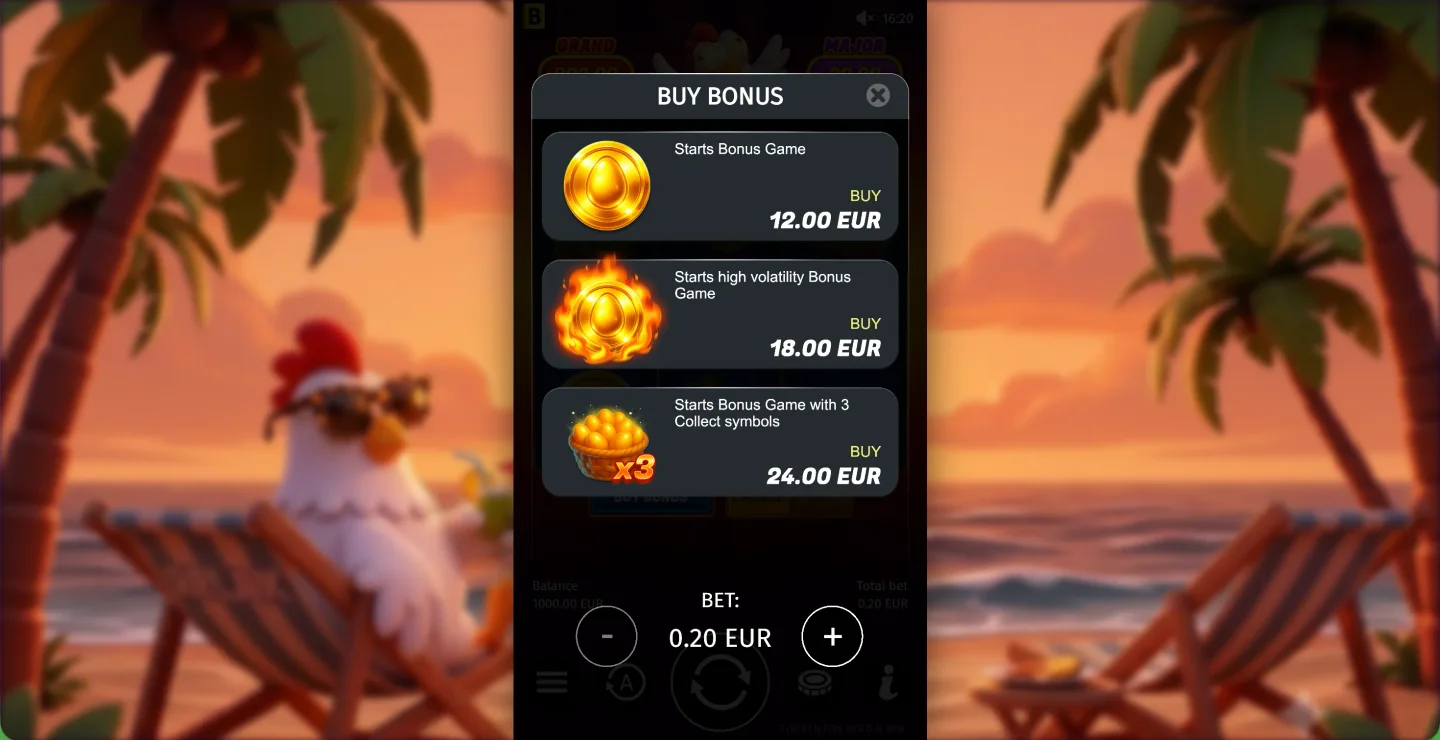 Chicken Fire bonus with chicken multipliers and jackpot symbols