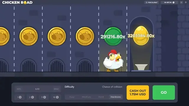 Chicken Road difficulty selection screen