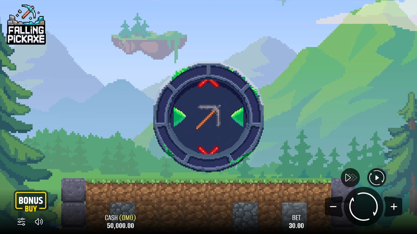 Хаб Falling Pickaxe — пейзаж, колесо и HUD ставки