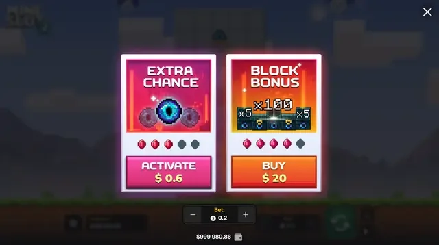 Панель Extra Chance и Block Bonus в Mine Slot 2
