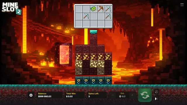 Интерфейс Mine Slot 2 в Nether