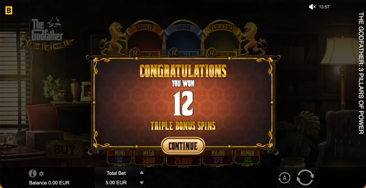 The Godfather — Honor Hold and Win с монетами Instant Win