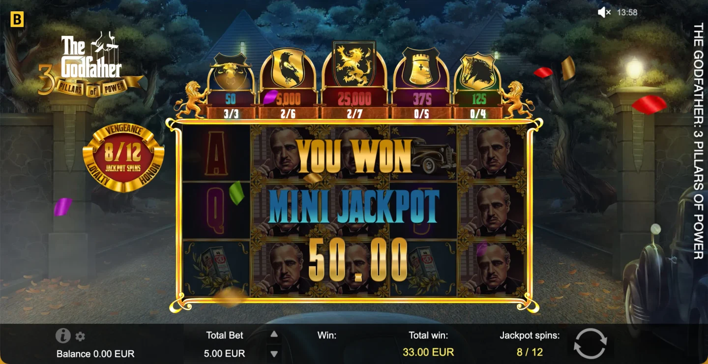 The Godfather — Vengeance Jackpot Spins со сбором токенов